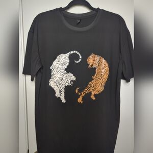 Shein Tigers Black T Shirt Size M